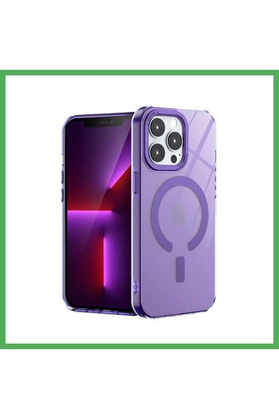 Nur store Çanta iPhone 14 Pro Compatible Case Troy Magsafe Cover - Purple Bezoss