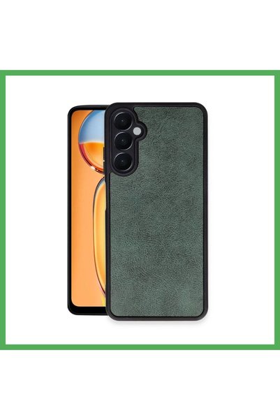 Nur store Çanta غطاء جلدي متوافق مع هاتف سامسونج جالاكسي M15 - أخضر داكن BEZOSS