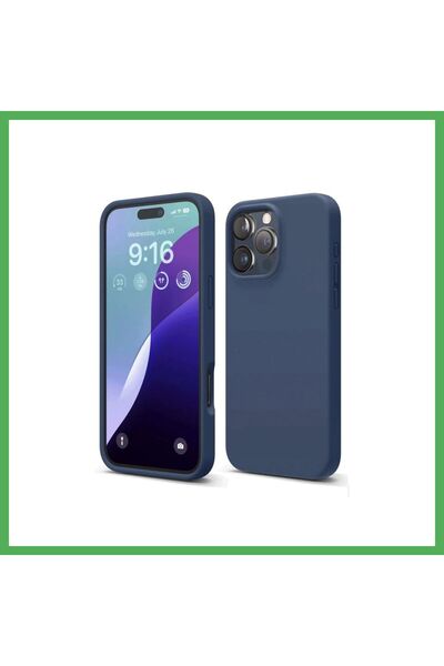 Nur store Çanta iPhone 16 Pro Max Compatible Case First Silicone - Navy Blue ...