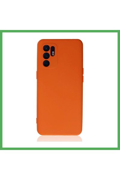 Nur store Çanta Reno 6 Compatible Case Nano Velvet Silicone - Orange Bezoss