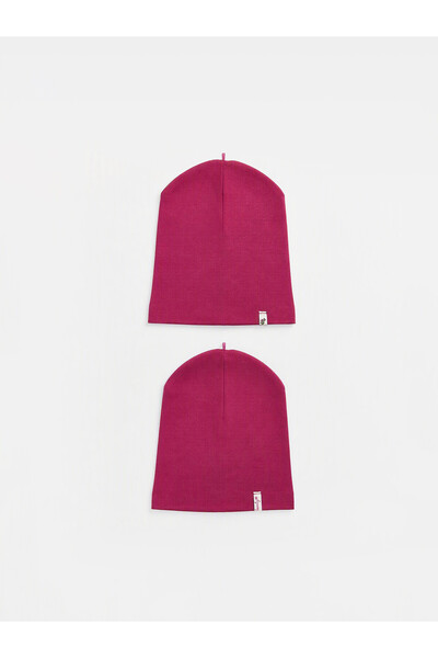 LC Waikiki Özmarka New Season Fuchsia 2-Piece Girls' Beanie Set