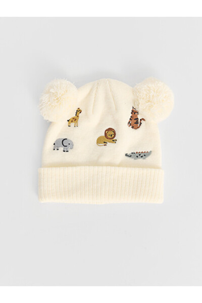 LC Waikiki Rmz Clothing Difference Embroidered Knit Beanie for Baby Boys