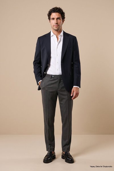 BROOKS BROTHERS Erkek Haki Uzun Dilli Düz Paça Klasik Pantolon