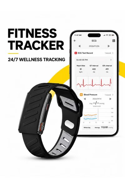 Armfit جهاز تتبع اللياقة البدنية مع تحليل تخطيط القلب (ECG)، ومعلومات حول الص...