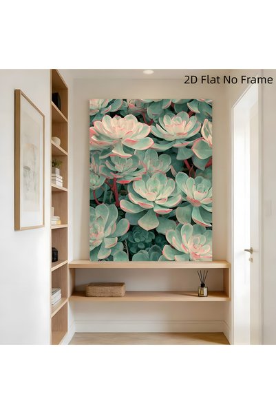 Generic Brand 1pc Fresh Succulent Plant Pattern Canvas Wall Art Print, Living...