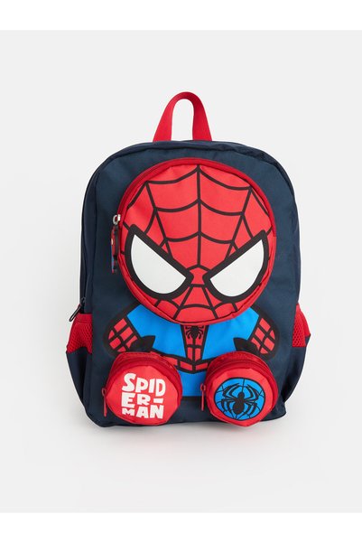 LC Waikiki Lcw Accessories Navy Blue Printed Boy's Backpack with Nevavm Diffe...