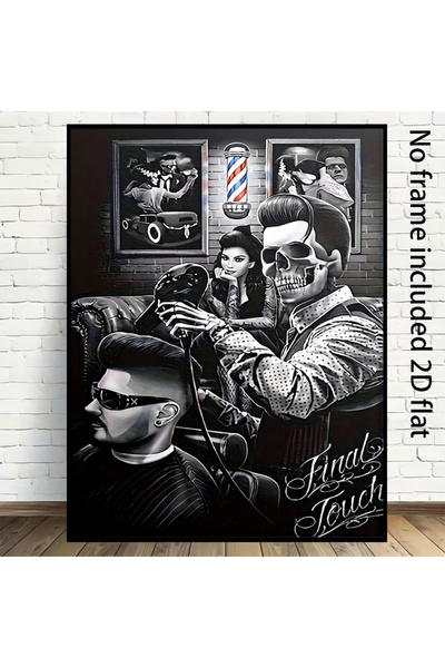 Generic Brand 1pc Vertical Vintage Barber Shop Retro Skull Barber Client Hair...