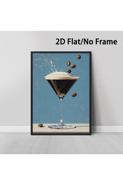 Generic Brand 1pc Espresso Martini Splatter Canvas Wall Art Print, Modern Can...