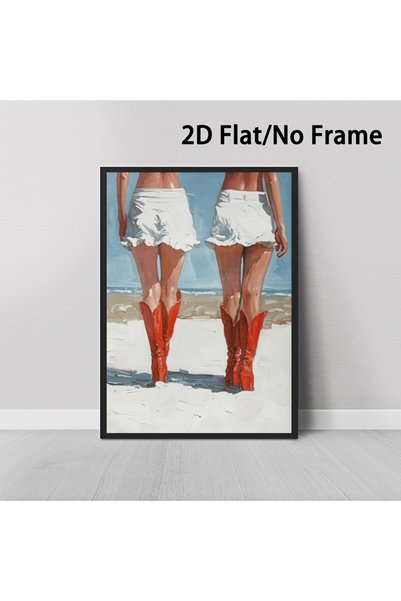 Generic Brand 1pc Coastal Printed Western Canvas Wall Art Print, Coastal Cowg...