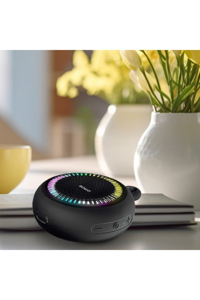 Bluejw مكبر صوت دائري صغير 5 واط مقاوم للماء IP67 مع إضاءة LED ملونة وصوت ستي...