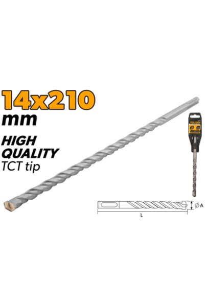 TOLSEN Sds-Plus Hammer Drill Bits Tct Tip Chrome Alloy Body 14X210mm (0.55"x8...