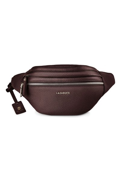 Lazarotti Bologna Leder Doppelreißverschluss Gürteltasche Crossbody Leder 25 cm