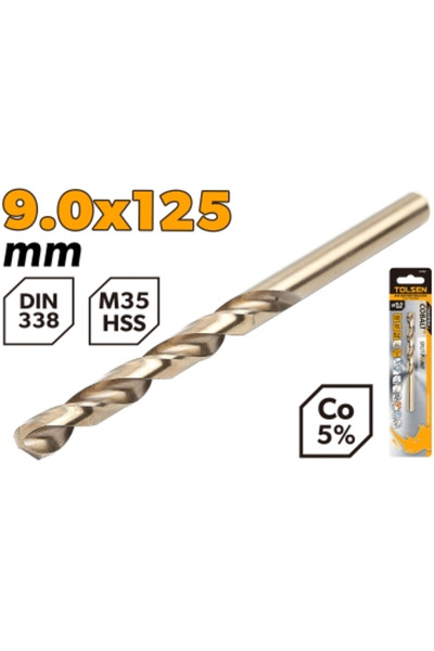 TOLSEN لقمة حفر HSS M35 مقاس 9.0 مم (0.35 بوصة) عبوة واحدة