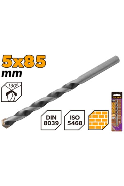 TOLSEN مثقاب بناء بقمة TCT CP مقاس 5x85 مم (0.2 × 3.35 بوصة) وفقًا لمعيار DIN...