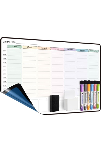 Type-C Planificator săptămânal adeziv de perete / Calendar, Tablă albă, în li...