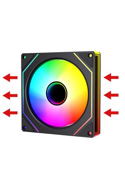 Choice A-RGB WHITE Black REVERSED Prism 7 Pro Fan 120 mm Single Pack ARGB Fan...