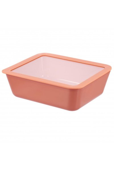 Lexi Home Vas Sticla Termorezistenta cu Capac Sticla, Caramiziu, Capacitate 1...