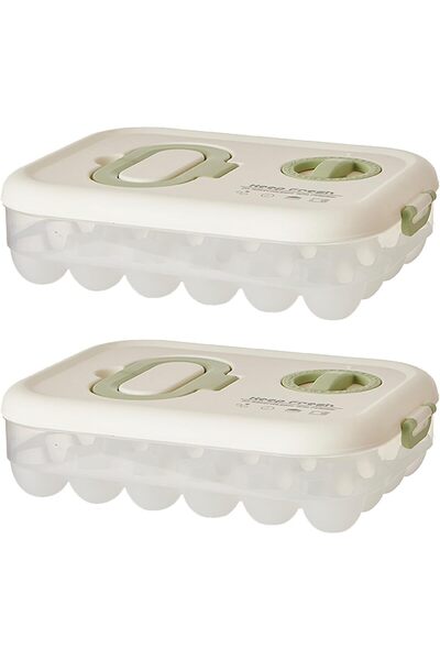 Arabest 2-Pack Clear Egg Storage Units,Stackable Fridge Boxes with Lids & Han...