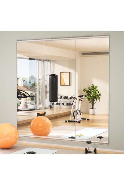 Generic Home Gym Mirrors 140x42cm-3 PCS Large Full Body Mirror for Yoga, Larg...