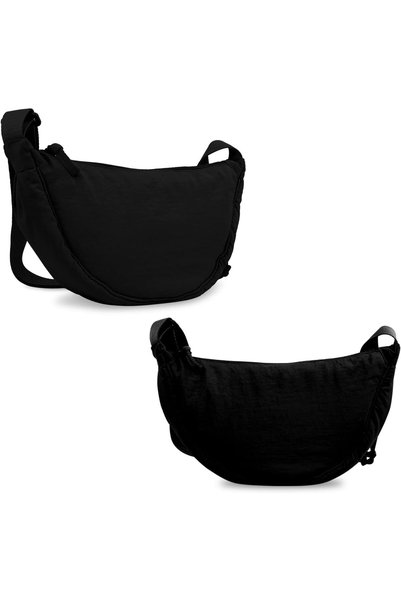 Generic Small Nylon Crescent Crossbody Bag for Women Men Trendy,Travel Sling Bag