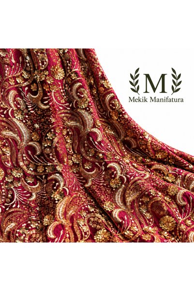 MEKİK MANİFATURA КАДИФЕНА ТКАН С БРОКАТНА БРОДИРКА (VELVET)