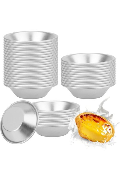 Generic 50 قطعة من أكواب الخبز الألومنيوم القابلة لإعادة الاستخدام، قوالب متع...