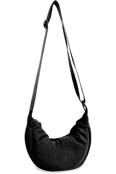 Generic Small Nylon Crescent Crossbody Bag for Women Men Trendy,Travel Sling Bag