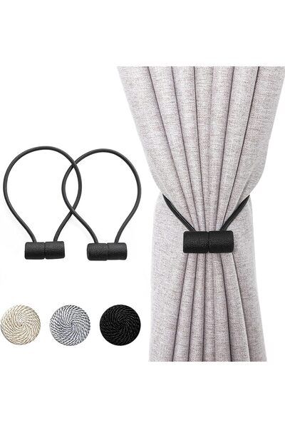 Generic Drapery Tie Back, 2 PCS Magnetic Curtain Holdbacks with Neodymium Mag...