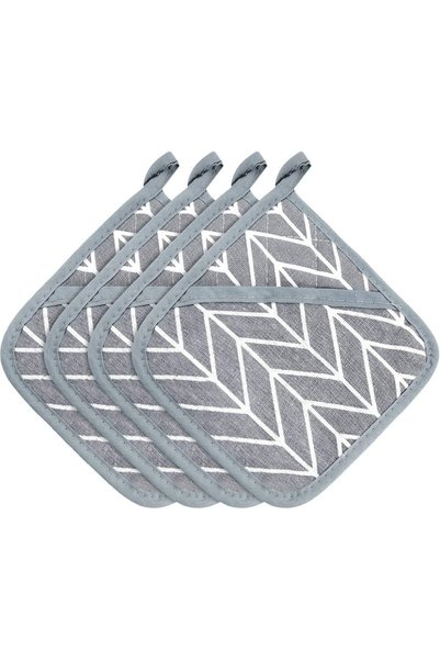 Generic Pot Holders, 4 PCS Large Cotton Square Potholders with Pocket, Heat R...