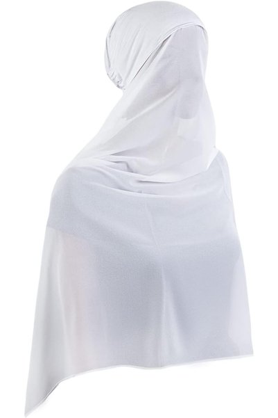 Generic Chiffon Hijab with Veil Muslim, Fashion Solid Color Chiffon Head Wrap...