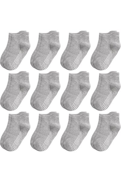 Generic جوارب أطفال مضادة للانزلاق، 12 زوجًا، جوارب للرضع والأطفال الصغار، جو...