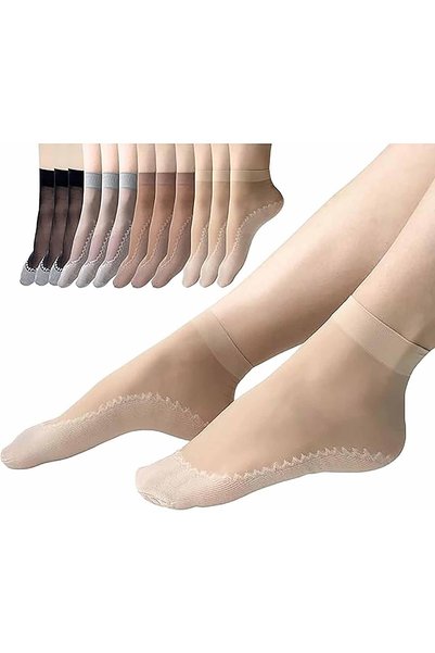 Generic 4 أزواج من الجوارب النسائية ذات الدانتيل، جوارب شبكية فضفاضة، جوارب ش...