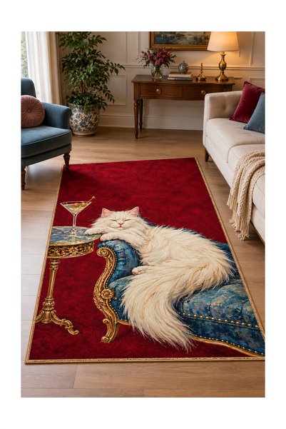 Rugs Modern Halı DORA Vintage Geometrik Çiçek Desenli İnce Dokuma Taban Dekor...