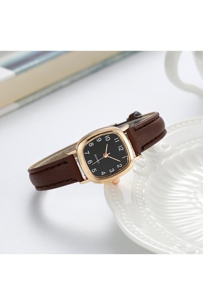 Choice 2 Fashion Small Square Dial Women Quartz Watch Simple Leather Strap La...