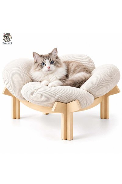 Elindor ®   Повдигнато удобно котешко легло, асиметрично, мека неплъзгаща се ...