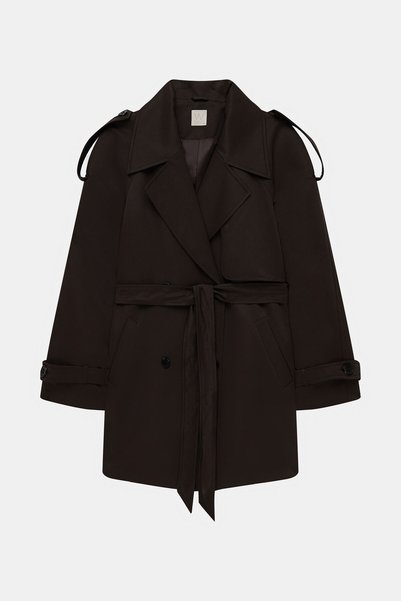 W Collection KAHVE STANDART KALIP KRUVAZE YAKA TRENÇKOT