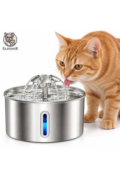 Elindor ®   Συντριβάνι Νερού για Γάτες και Σκύλους, Αυτόματος Διανομέας με Κα...