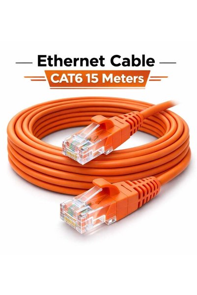 FUJISHKA كابل إيثرنت CAT6 بطول 15 متر - كابل شبكة جيجابت LAN RJ45 للراوتر وال...