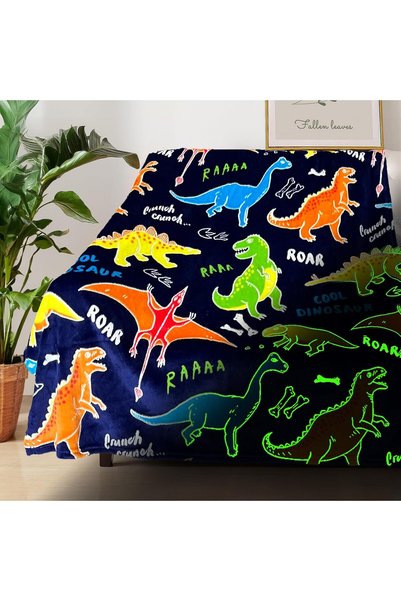 Generic Dinosaur Blanket for Boys, Dinosaur Glow in The Dark Blanket for Kids...