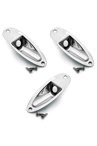 Choice Chrome 3Pcs 1/3/5Pcs Guitar 6.35mm Boat Style Jack Plate 1/4 Inch Outp...