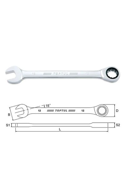 TOPTUL Γαλλικό κλειδί με καστάνια 16 mm AOAF1616
