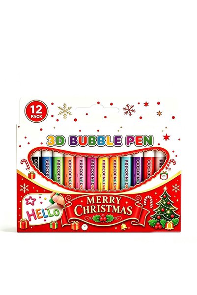 Choice 12 Colors Christmas Magic Puffy Popcorn Pens 3D Puffy Drawing Kit Bubb...