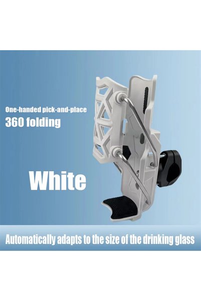 Choice White Adjustable Motorcycle Bike Cup Holder Handlebar Water Bottle Bik...