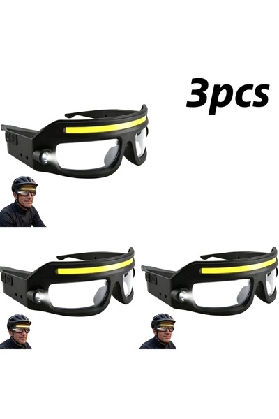 Choice 3pcs LED Safety Glasses with Rechargeable Light High Visibility Night ...