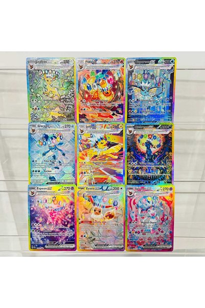 Choice مجموعة B-9PCS Sylveon ex 156/131 إصدار إنجليزي، بطاقة ذات ملمس هولوغرا...