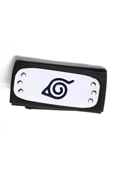 BANDAI black Naruto Sasuke Headband rebel ninja Konoha protective forehead Ka...