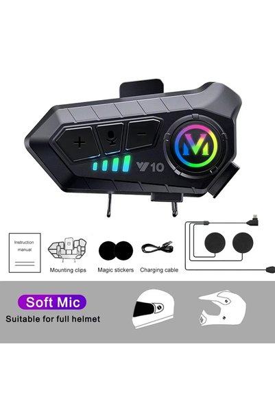 Choice Y10 Soft MIC Y10 Wireless Motorcycle Helmet Headset Bluetooth 5.3 RGB ...