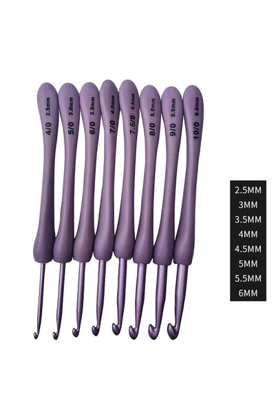 Choice 8Pcs/set Purple Crochet Hooks Set Craft Crochet Weaving Knitting Needl...