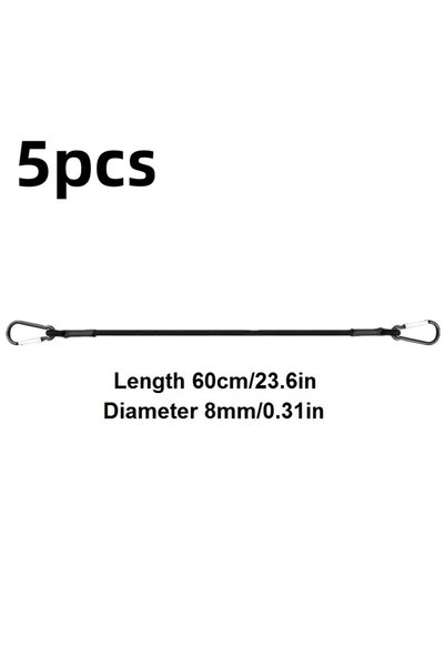 Choice 5pcs-60cm 1/5pcs 30-150cm Stretch Elastic Ropes 8MM Bungee Cords With ...