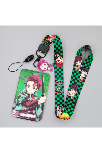 BANDAI 3 Demon Slayer Cartoon Card Holder Luffy Work Card Student Card Holder...